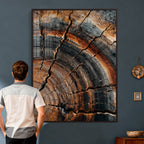 Abstract Tree Rings Wall Art Canvas Print, Wood Grain Rings Artwork