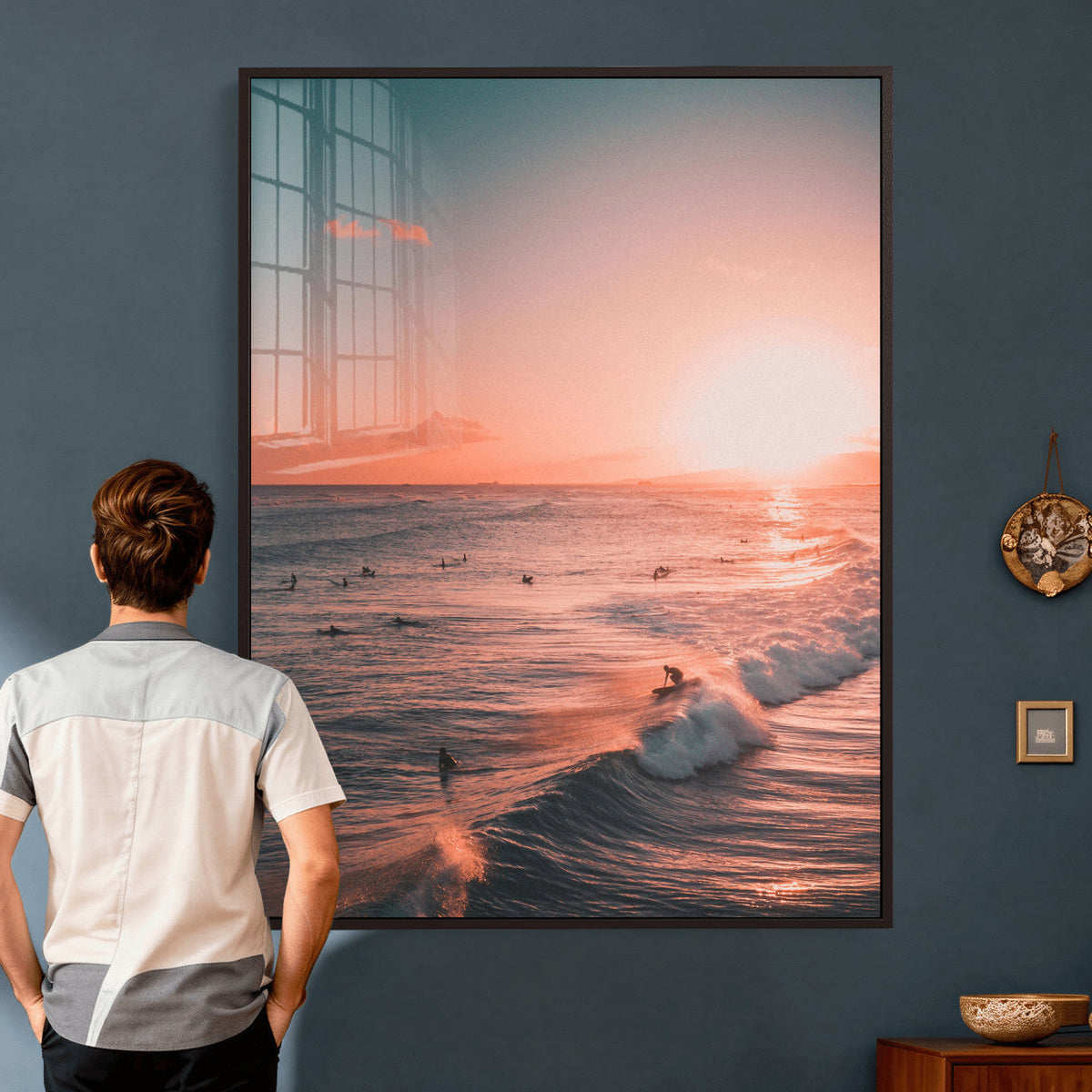 Sunset Ocean Wall Art Canvas Print