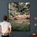 Flamingo Wall Art Canvas Print, Tropical Wildlife Scene