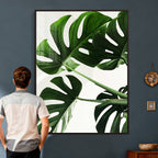 Abstract Teal Blue Wall Art Canvas Print, Modern Abstract Color Block