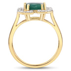 2.55 Carat Dyed Emerald and White Topaz .925 Sterling Silver Ring