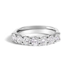14K White Gold 1 1/2 Cttw Diamond 7 Stone Band Ring