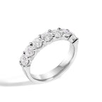 14K White Gold 1 1/2 Cttw Diamond 7 Stone Band Ring