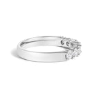 14K White Gold 3/4 Cttw Diamond 7 Stone Band Ring