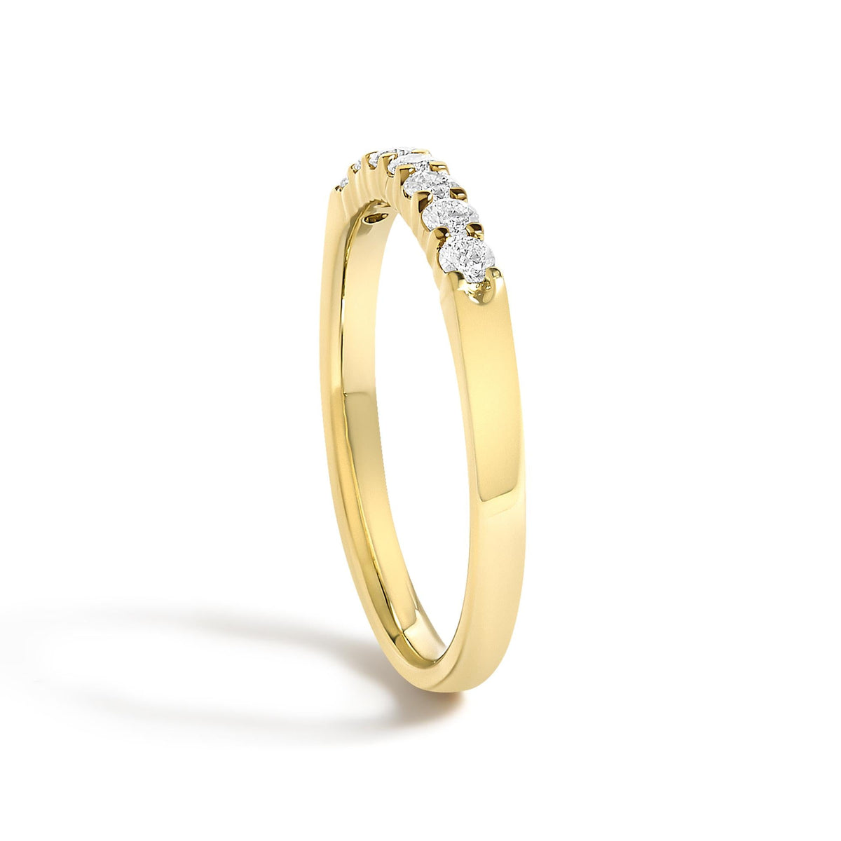14K Gold 1/4 Cttw Diamond 7 Stone Band Ring