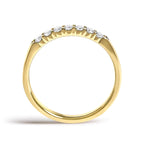 14K Gold 1/4 Cttw Diamond 7 Stone Band Ring