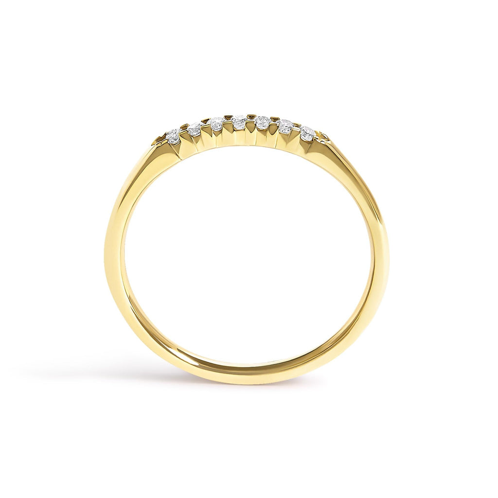 14K Gold 1/10 Cttw Diamond 7 Stone Band Ring