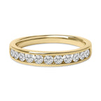 14K Gold 1/2 Cttw Round Diamond 11 Stone Channel Set Band