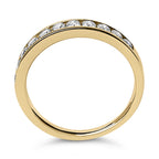 14K Gold 1/2 Cttw Round Diamond 11 Stone Channel Set Band