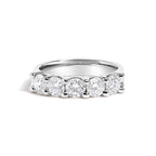 14K White Gold 1 1/2 Cttw Diamond 5 Stone Band Ring