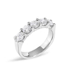 14K White Gold 1 1/2 Cttw Diamond 5 Stone Band Ring