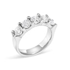 14K White Gold 2.0 Cttw Round Diamond Five Stone Band Ring