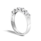 14K White Gold 1.00 Cttw Diamond 5 Stone Band Ring