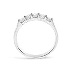 14K White Gold 1/2 Cttw Diamond 5 Stone Band Ring