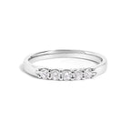 14K White Gold 1/4 Cttw  Diamond 5 Stone Band Ring