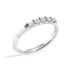 14K White Gold 1/4 Cttw  Diamond 5 Stone Band Ring