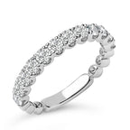 14K White Gold 1.00 Cttw Round Diamond Prong Set Wedding Band