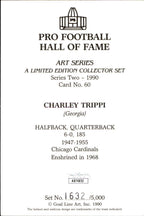 Charley Trippi HOF Autographed Goal Line Art GLAC Postcard Chicago Cardinals JSA