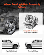 Front Wheel Bearing & Hub Assembly Fit for 2021 Toyota 4Runner Base Limited Nightshade Sport Utility Tacoma Edicion Especial Crew Cab Pickup 4-Door 4WD OEM 515201, Wheel Bearing Hub Assembly Set
