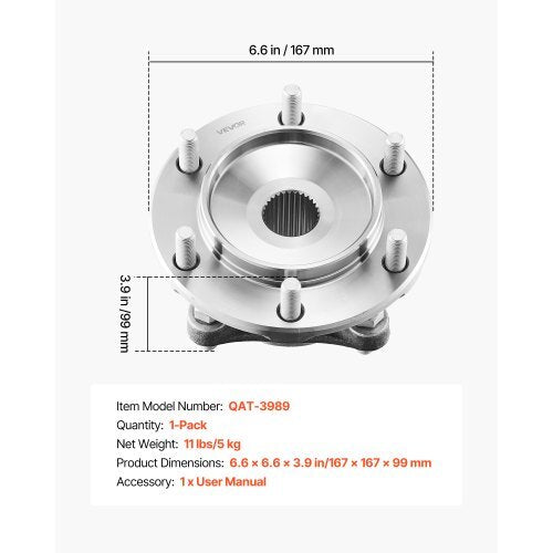 Front Wheel Bearing & Hub Assembly Fit for 2021 Toyota 4Runner Base Limited Nightshade Sport Utility Tacoma Edicion Especial Crew Cab Pickup 4-Door 4WD OEM 515201, Wheel Bearing Hub Assembly Set