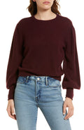 FRAME Smock Cuff Cashmere Sweater Cabernet Medium