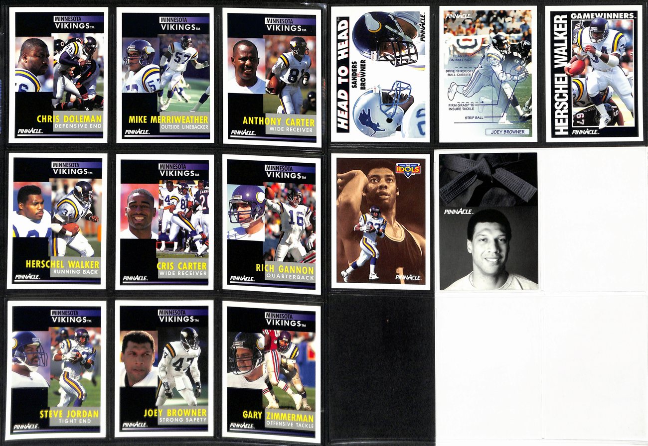 Lot of 14 Minnesota Vikings Late 80's/Early 90's Complete Team Sets 189281