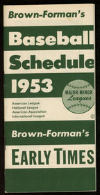 Brown-Forman's 1953 Baseball Major/Minor League 3x6 Pocket Schedule