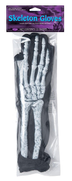 Fun World Skeleton Glove And Wrist Bone Adult Gloves