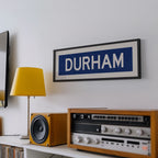 Framed Durham Blue Bus Scroll