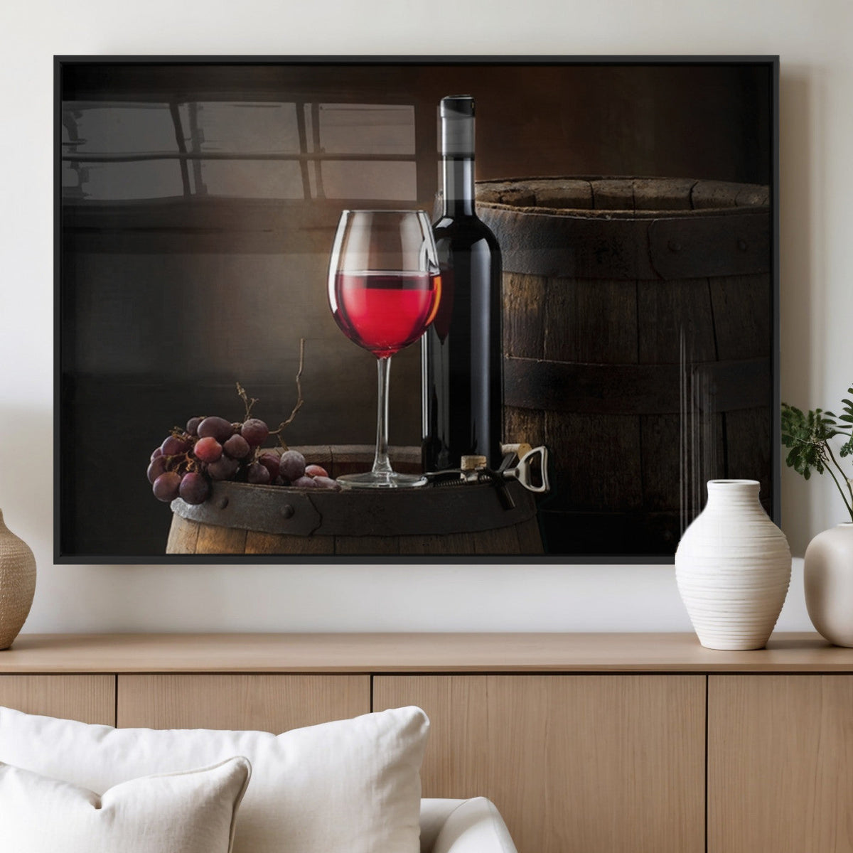 Red Wine and Bottle Canvas Print
