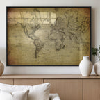 Push Pin World Map Canvas Print | Travel Tracker Wall Art