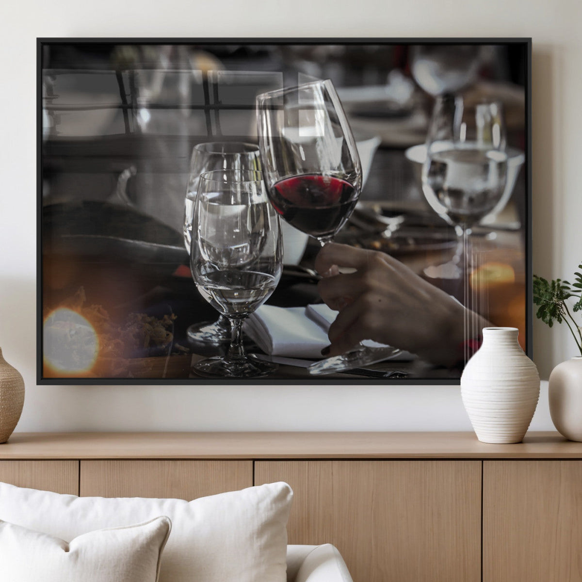 Red Wine and Glass Canvas Print