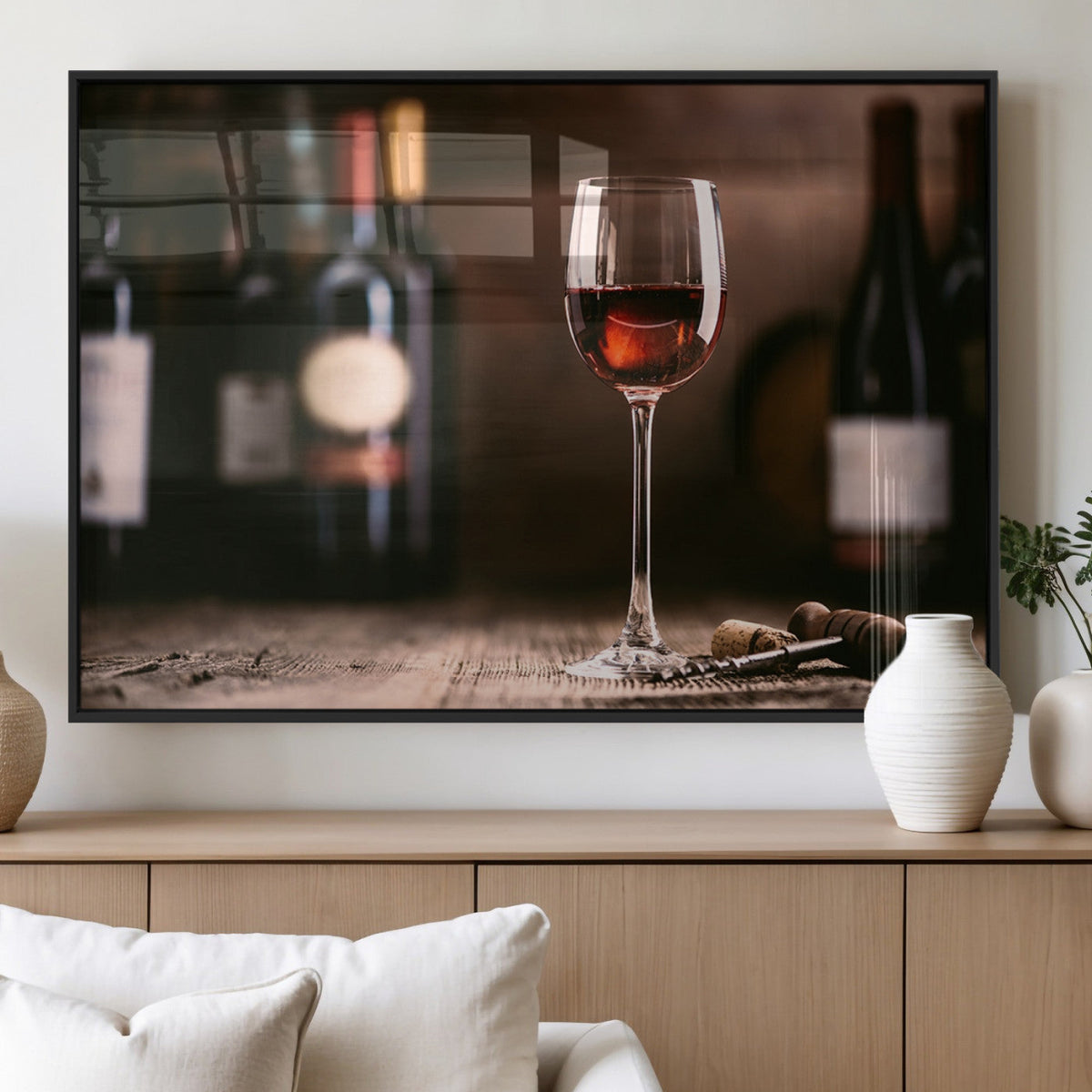 Red Wine and Bottle Canvas Print