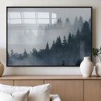 Foggy Pine Forest Wall Art Canvas Print