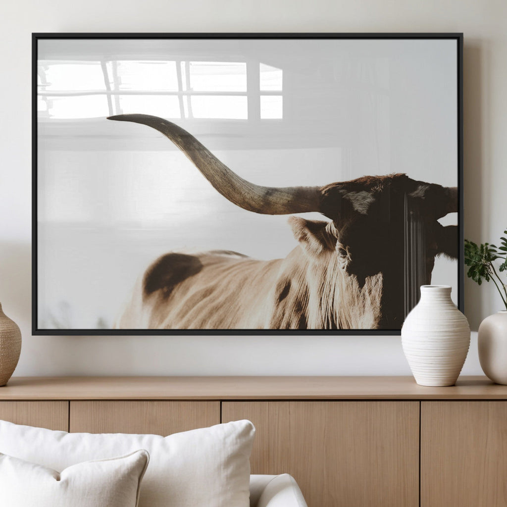 Texas Longhorn Wall Art Canvas Print, 3-Panel