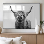 Fanny Scottish Highland Cow Cattle Art Print Farmhouse Wall Art Canvas Print