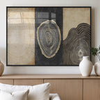 Tree Rings Canvas Wall Art Print, Minimalist Natural History in Modern Decor