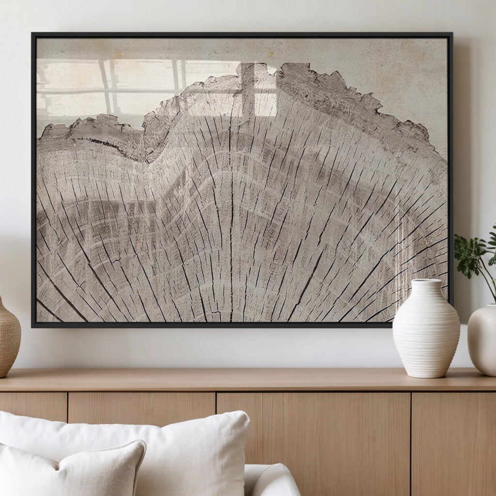 Tree Ring Wall Art Triptych, Rustic Wood Ring Canvas Print