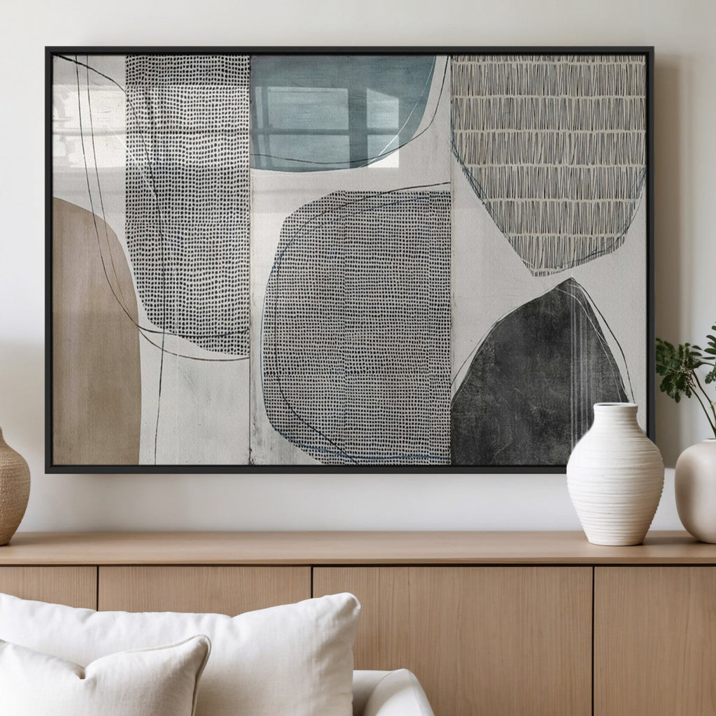 Canvas Print Wall Art Abstract Art Boho, Framed Boho Decor