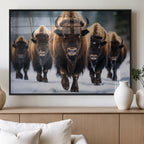 Buffalo Wall Art Canvas Print, American Bison Herd Wall Art