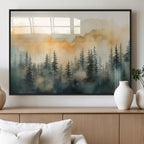 Abstract Forest Print | Mountain Wall Art | Autumn Landscape Canvas Print
