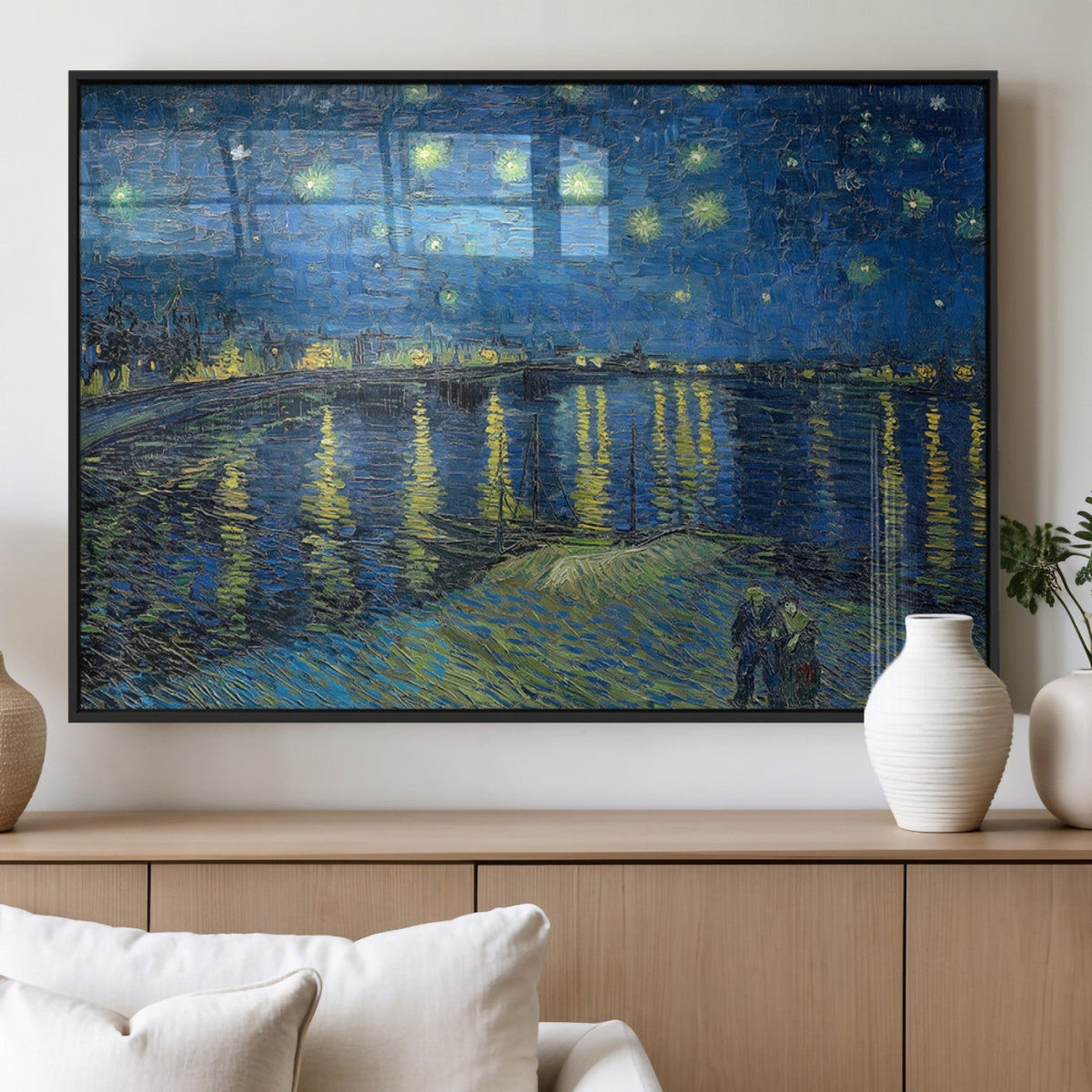 Vincent van Gogh Starry Night over the Rhone Abstract Wall Art Canvas Print