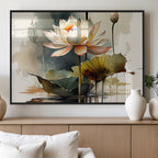 Lotus Flower Watercolor Canvas Print | A Symbol of Serenity and Growth in Soft Watercolors