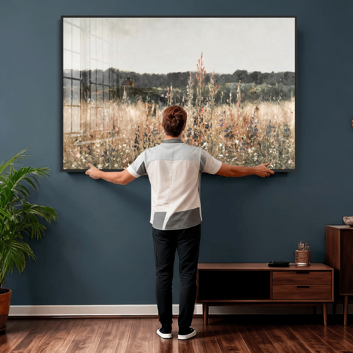 Rustic Field Landscape Wall Art Print, Giclee Canvas Wall Art