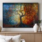 Yggdrasil Tree of Life Mosaic Stained Glass Wall Art Canvas Print
