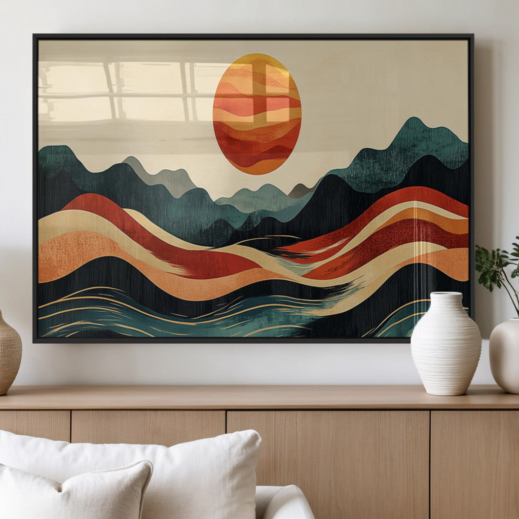 Mountain Triptych Wall Art Canvas Print | Western Boho Pine Tree Nature Print