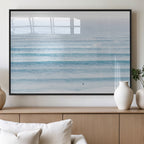 Ocean Wave Surfer Wall Art | Framed Minimal Seascape Canvas