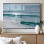 Ocean Swell Wall Art Canvas Print, Framed Surf Waves and Blue Water Scene
