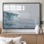 Ocean Wave Wall Art Canvas Print, Framed Coastal Decor Art, Modern Minimalist Ocean