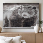 Grizzly Bear Wall Art Canvas Print, Framed Rustic Lodge Art, Wildlife Photography